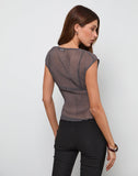 Image of Nova Top in Grey Crinkle Chiffon