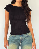 Image of Nova Top in Crinkle Black