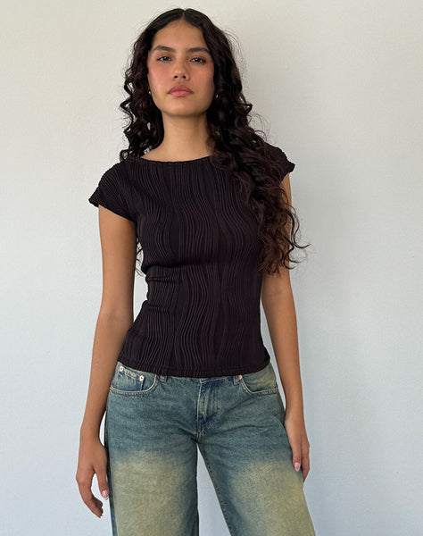 Image of Nova Top in Crinkle Black