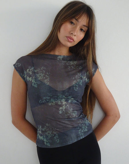 Sohan Top in Sheer Texture Blue