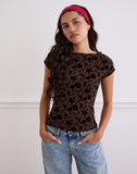 Image of Nova Top in Garden Floral Brown