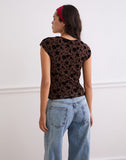 Image of Nova Top in Garden Floral Brown