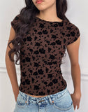 Image of Nova Top in Garden Floral Brown