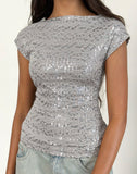 Image of Nova Top in Gauzy Sequin Silver