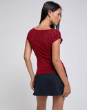 Image of Nova Top in Heart Flock Maroon