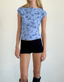 image of Nova Top in Inky Blue Floral Mesh