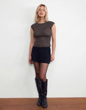 Image of Nova Top in Jacquard Knit Brown