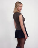 Image of Nova Top in Jacquard Knit Brown