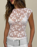 Image of Nova Unlined Top in Pink Plisse Lace