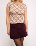 Image of Keripa Pleat Mini Skirt in Redwood