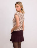 Image of Keripa Pleat Mini Skirt in Redwood