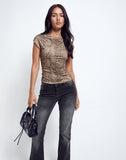 Image of Nova Top in Brown Snake Print