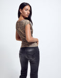 Image of Nova Top in Brown Snake Print