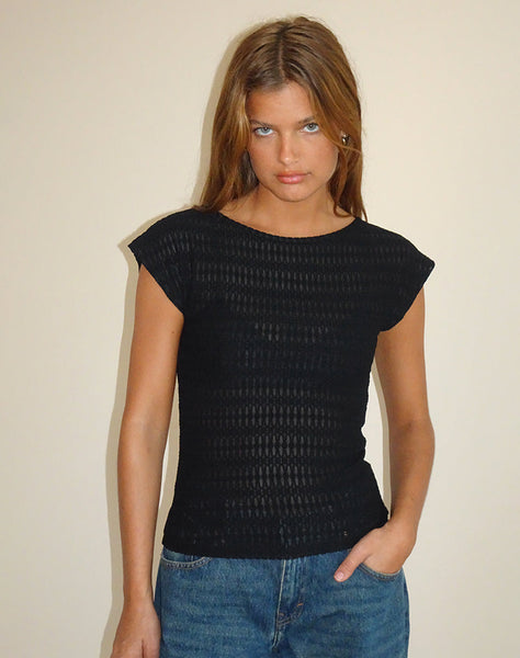 Image of Nova Top in Textured Black