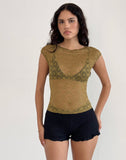 Image of Nova Top in Textured Moss Green