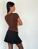 Image of Novalie Tie Front Top in Cocoa