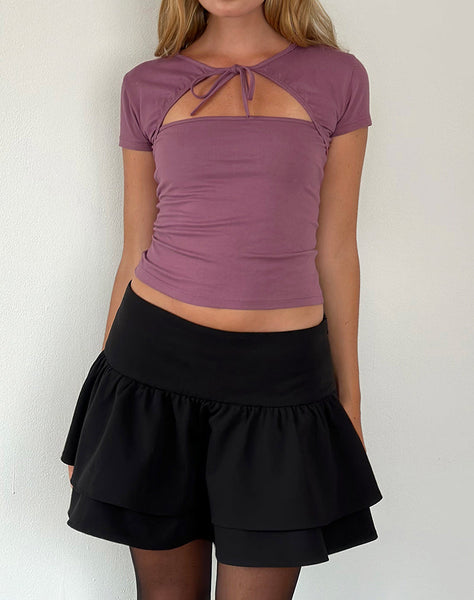 Image of Novalie Tie Front Top in Mauve