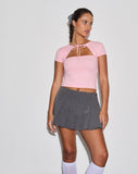 image of Novalie Tie Front Top in Ballet Pink