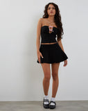 Image of Novanto Bandeau Top in Black with Pink Bows