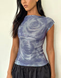 Image of Novaria Top in Sequin Abstract Rose Grey