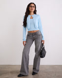 Image of Ziva Knit Cami Vest Top in Blue