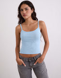 Image of Ziva Knit Cami Vest Top in Blue
