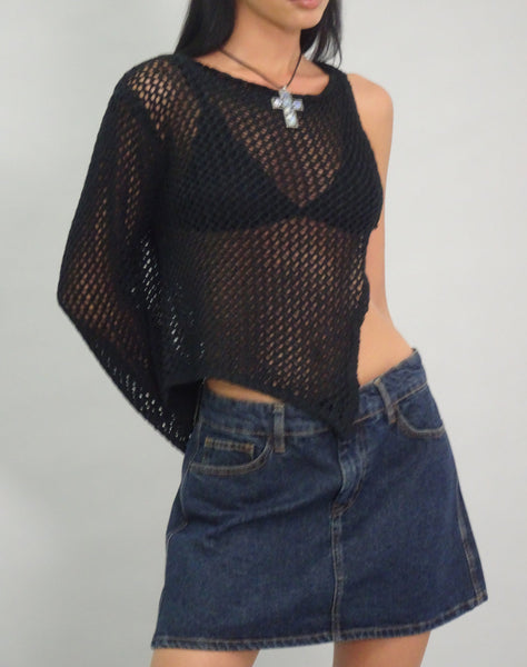 Image of Mini A-Line Skirt in Denim Indigo