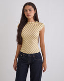 Image of Nova Slinky Top in Yellow Diagonal Stripe