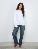 Image of OB Oversized Long Sleeve Tee Top in White