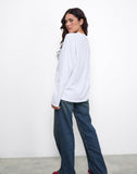 Image of OB Oversized Long Sleeve Tee Top in White