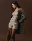 Image of Lumin Mini Shorts in Beige with Polka Pinstripe