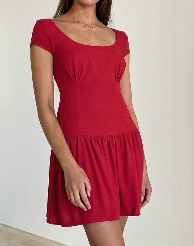 Image of Ohayo Mini Dress in Adrenaline Red