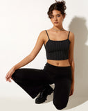 Image of Ojjas Crop Top in Irregular Stripe Black