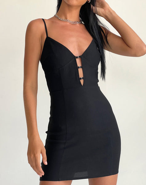 Image of Olesia Mini Dress in Tailoring Black