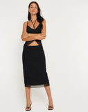 image of Eldonia Midi Skirt in Black