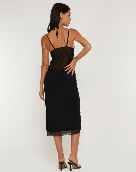 image of Eldonia Midi Skirt in Black