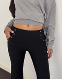 Image of Olira Flare Trouser with Eyelets in Tailored Black