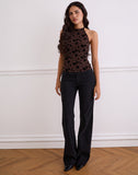 Image of Olivera Top in Brown Garden Floral