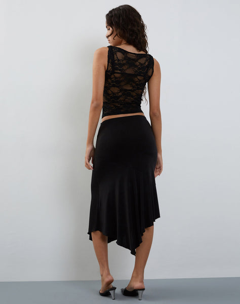 Image of Maloe Lace Top in Black