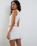 Image of Ryila Frill Mini Skirt in White