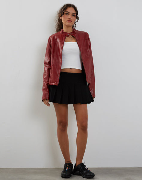 Image of Olivia Jacket in PU Blood Red