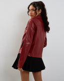 Image of Olivia Jacket in PU Blood Red