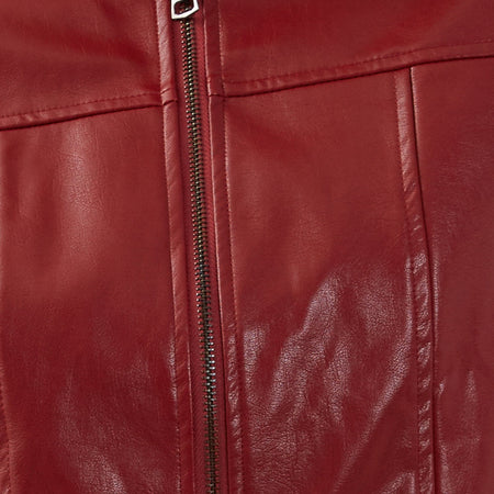 Olivia Jacket in PU Blood Red