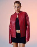 image of Olivia Jacket in PU Blood Red