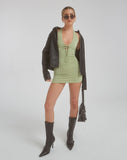 image of MOTEL X OLIVIA NEILL Momota Mini Dress in Washed Sage Green