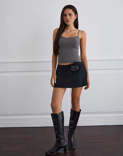 Image of Omaya Tailoring Corset Top in Charcoal