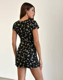 Image of Omoni Mini Dress in Lemon and Lime Black