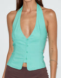 Image of Oorja Halterneck Top in Tailoring Aqua