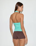 Image of Oorja Halterneck Top in Tailoring Aqua