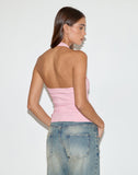 Image of Oorja Halterneck Top in Tailoring Baby Pink